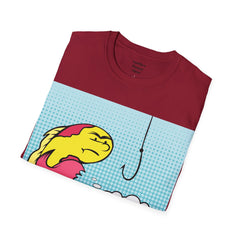 Hooked On Something Pop Art FISH Unisex Softstyle T Shirt  Reel this one in hook line and sinker
