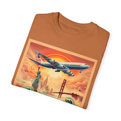Vintage-Inspired Travel T-Shirt - 'Take a Jumbo Across the Water, Like to See America'