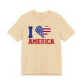 I Love America Heart Graphic, Unisex Jersey Short Sleeve Tee