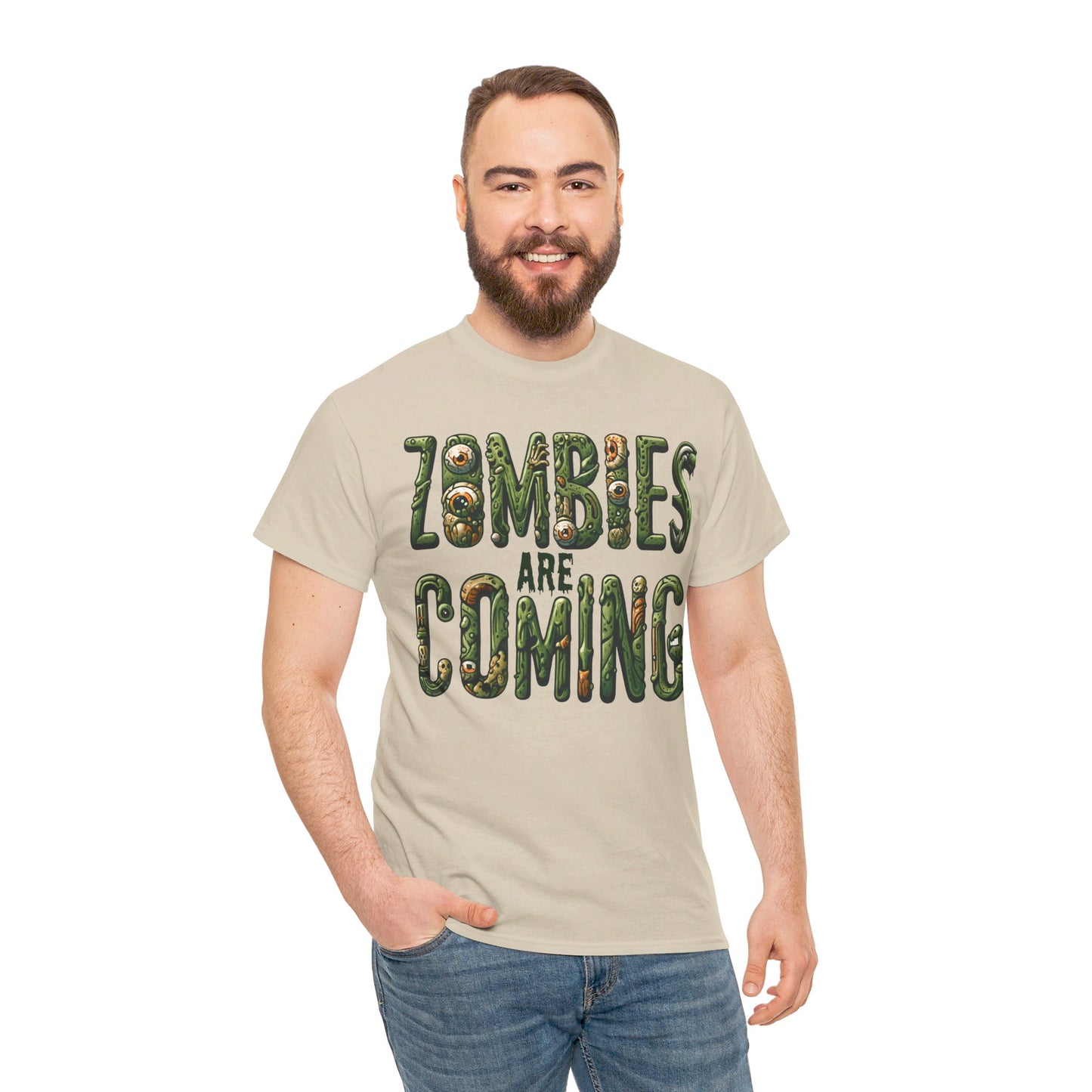 ZOMBIES ARE COMING! Graphic Unisex Heavy Cotton Tee