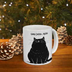Some Coffee Please, Black Cat Graphic, Ceramic Mug, (11oz, 15oz)