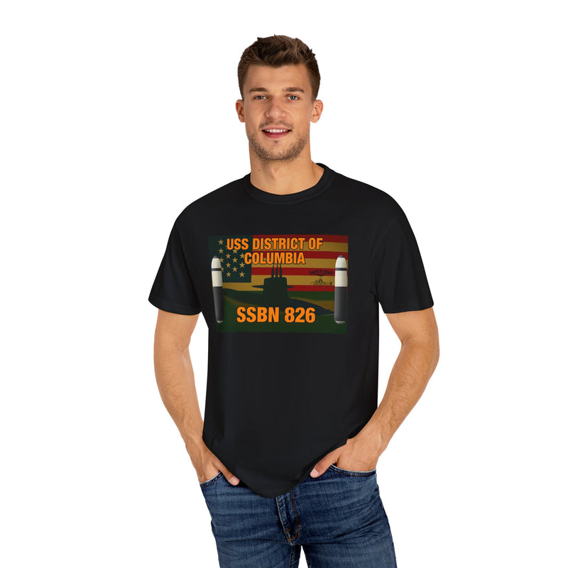 USS District of Columbia SSBN-826 Unisex Garment-Dyed T-Shirt - Military Tribute Apparel