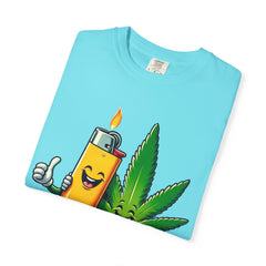 Vintage 'Lighter & Weed' Graphic T-Shirt — Relaxed Stoner/Cannabis Tee