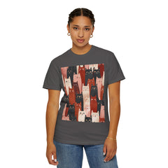 Cute Cat Print Unisex Garment-Dyed T-Shirt - Comfort Colors Soft Perfect for Animal Lovers and Casual Days