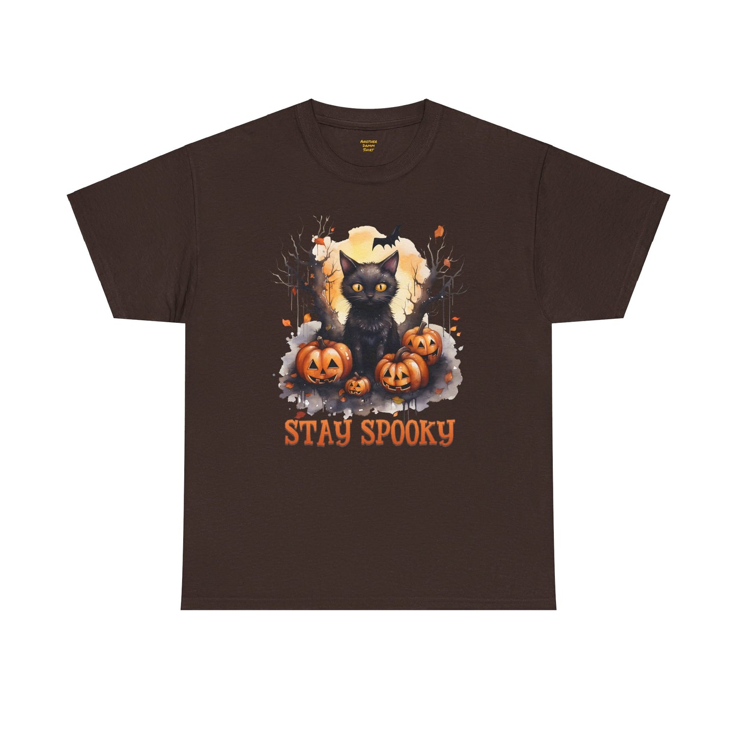 Black Cat And Pumpkin! Graphic Unisex Heavy Cotton Tee