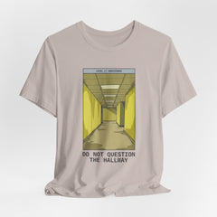 Do Not Question The Hallway T-Shirt — Retro Yellow Corridor Graphic Tee