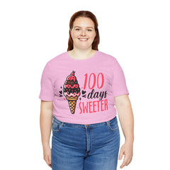 100 Days of School Unisex Tee | Elementary School, Ice Cream, Teacher Apparel