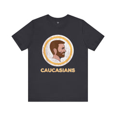 Bearded Graphic Tee - Funny Caucasians Satire Head Shot Unisex Jersey Short Sleeve Tee