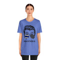 BACK THE BLUE Dad with Glasses, Graphic Unisex Short Sleeve Tee