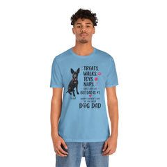 Personalized Dog Dad T‑Shirt — "Treats. Walks. Toys. Naps." Father's Day Gift