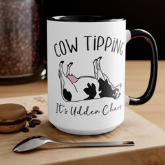 COW TIPPING Awareness - Accent Mugs | Cow Tipping Is Real, Bovine Humor. Gift For Him, Gift For Her, Farm Humor, Cow Fan Gift, Farm Animal