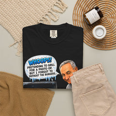 Grill Master Grandpa Funny BBQ T-Shirt — "Whoops! Pretending to Grill for a Photo" Graphic Tee