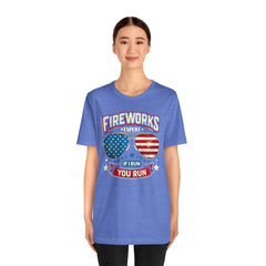 Fireworks Expert, If I Run You Run, Sunglasses  Graphic, Unisex Jersey Short Sleeve Tee