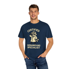 Certified Shenanigans Specialist T-Shirt | Funny Unisex Tee, Casual Wear, Gift for Raccoon Lovers, Cute Animal Shirt, Quirky Apparel