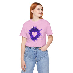 Galaxy Heart Tee — Purple or Green Splatter Heart T-Shirt