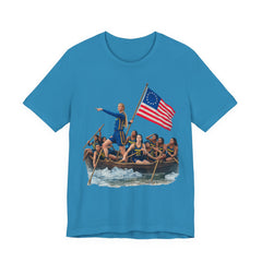 Historical Fever Patriot T‑Shirt — Revolutionary Flag Rowboat Design