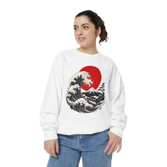 Japanese Wave and Red Sun Comfort Colors Sweatshirt