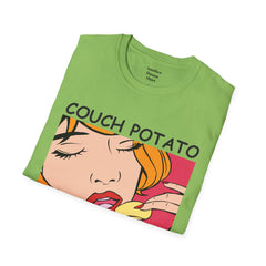 Couch Potato Pop Art Girl Unisex Softstyle T-Shirt