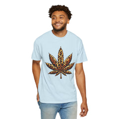 Vintage Leopard Cannabis Leaf T-shirt — Weed Lover Stoner Gift