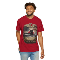 USS Patrick Henry SSBN 599 Submarine T-Shirt with a quote from its namesake