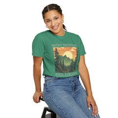 Rocky Mountains Colorado Graphic, Comfort Colors Soft Relaxed Fit Unisex Garment-Dyed T-shirt