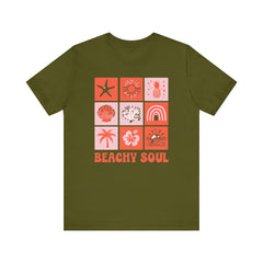 Beachy Soul Unisex Jersey Tee - Perfect Summer Vibes, Casual Wear, Gift for Beach Lovers, Vacation Outfit, Relaxed Style