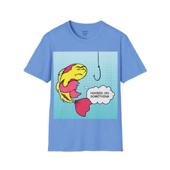 Hooked On Something Pop Art FISH Unisex Softstyle T Shirt  Reel this one in hook line and sinker