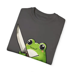 Retro Frog Graphic Shirt, 90s Cute Frog Tee, Nature Shirt, Knife wielding Frog Tee, Frog Lovers, Vintage Relaxed Fit T-shirt, gift for her