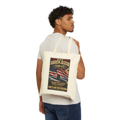 Tote Bag — USS Andrew Jackson SSBN-619 Patriotic Submarine Canvas Tote ("One Man With Courage Makes A Majority")