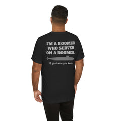 Veteran Submarine Tee — "I’m a Boomer Who Served on a Boomer" Navy Crew Shirt