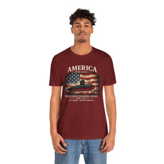America 250th Submarine 125th Flag T-Shirt — Vintage USA Military Tee