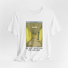 Do Not Question The Hallway T-Shirt — Retro Yellow Corridor Graphic Tee