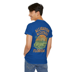 Alligator Alcatraz Unisex Heavy Cotton Tee, Florida Souvenir Shirt, Travel Gift, Vintage Style Tee, Nature Lover Apparel