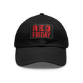 RED Friday unisex ball cap with Leather Patch (Rectangle) / Remember Everyone Deployed /awareness / honor military / active duty /