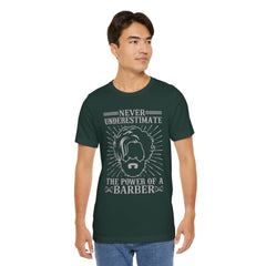 Never Underestimate the Power of a Barber Tee - Unisex Short Sleeve Shirt, Barber Gift, Hair Stylist Apparel, Funny Barber Shirt, [...]
