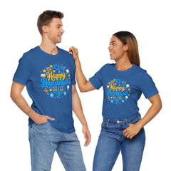Happy Hanukkah Menorah - Unisex Jersey Short Sleeve Tee
