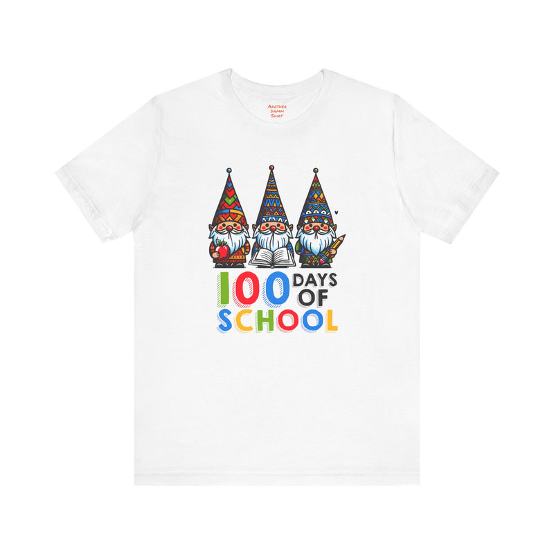 100 DAYS OF SCHOOL - Unisex Short Sleeve Tee | Elementary School Holiday, Teacher Apparel, Kids Motivation, Days Checked Off, 100 Days