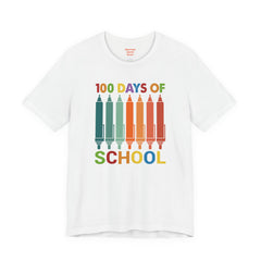 100 DAYS OF SCHOOL - Unisex Jersey Short Sleeve Tee | Elementary School Holiday, Gift For Her, Gift For Him, Teacher Shirt, Classroom Shirt