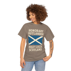 Honorary Outlander Heavy Cotton Tee, Holy Loch Scotland Shirt, Outlander Fan Gift, Casual Tee, Travel Souvenir, Unisex T-Shirt
