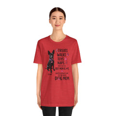 Personalized Your Dog and its name Mother's Day T-Shirt — 'Treats. Walks. Toys. Naps.