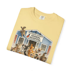 Front Graphic "Who Let the Cats Out?" Baldwin Harbor Animal Hospital Cute Vet Clinic T Shirt
