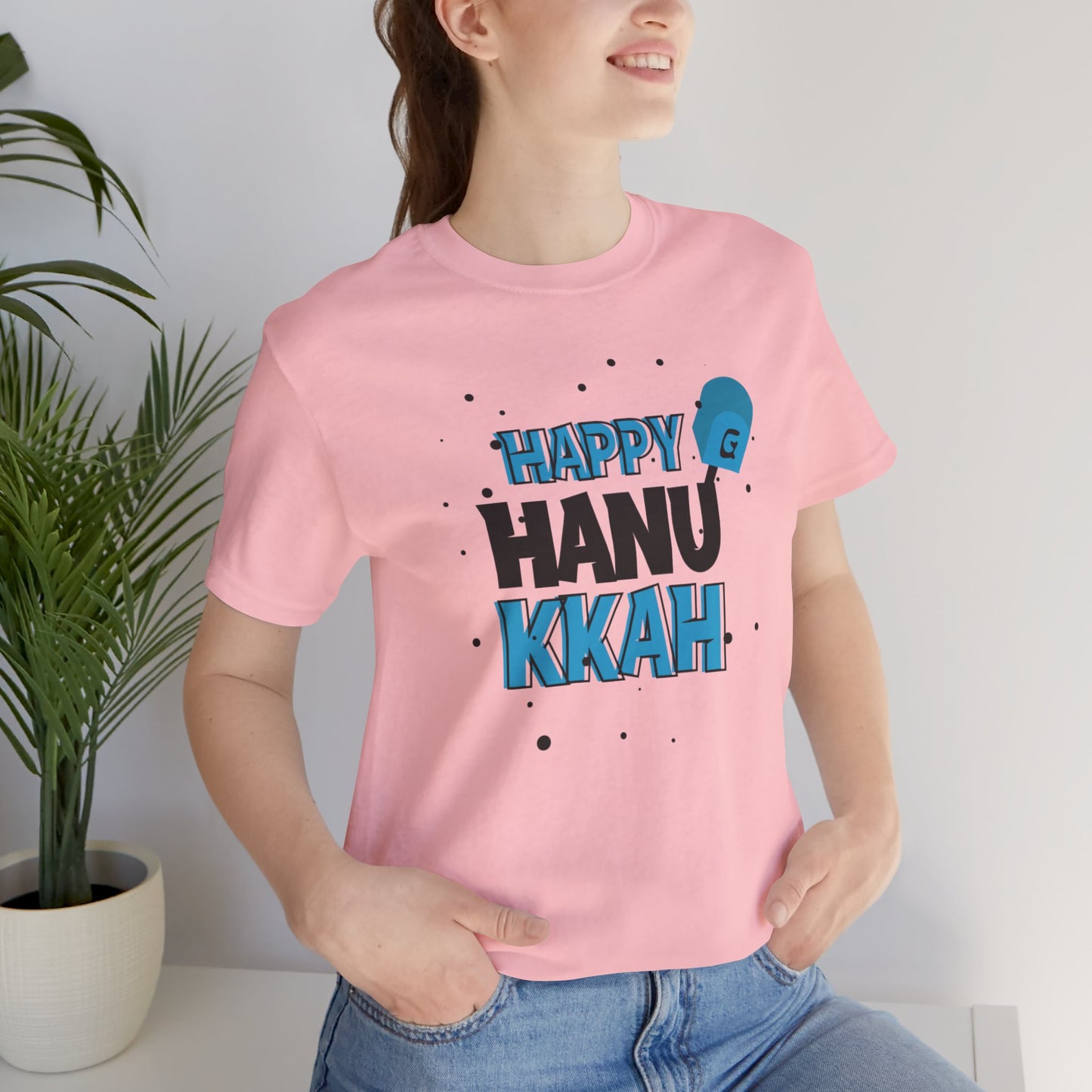 Happy Hanukkah Dreidel- Unisex Jersey Short Sleeve Tee