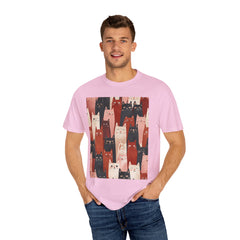 Cute Cat Print Unisex Garment-Dyed T-Shirt - Comfort Colors Soft Perfect for Animal Lovers and Casual Days