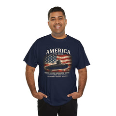 America 250th Submarine 125th Flag T-Shirt — Vintage USA Military Tee