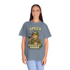 Speed Enforced By Radar T-Shirt — MASH 4077 Retro Traffic Cop Graphic Tee