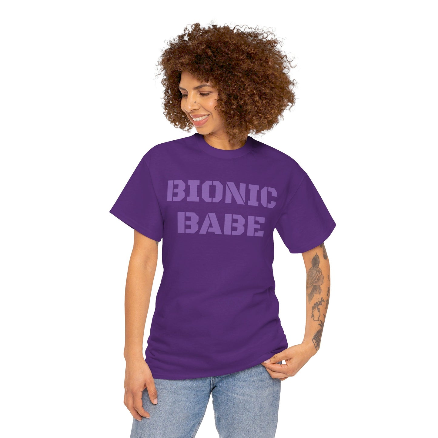 BIONIC BABE Amputee Humor   - Unisex Heavy Cotton Tee