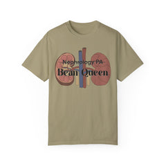 Nephrology Physician Assistant Bean Queen, Graphic Unisex Garment-Dyed T-shirt