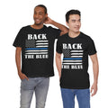 BACK THE BLUE Flag, Graphic Unisex Short Sleeve Tee