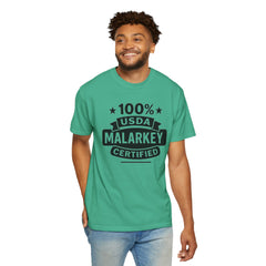 100% USDA Malarkey Certified T-Shirt, Funny Tee, Gift for Farmers, Humorous Apparel, Casual Wear, Agricultural Humor