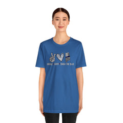 Peace Love Back The Blue in Alabama, Graphic Unisex Short Sleeve Tee